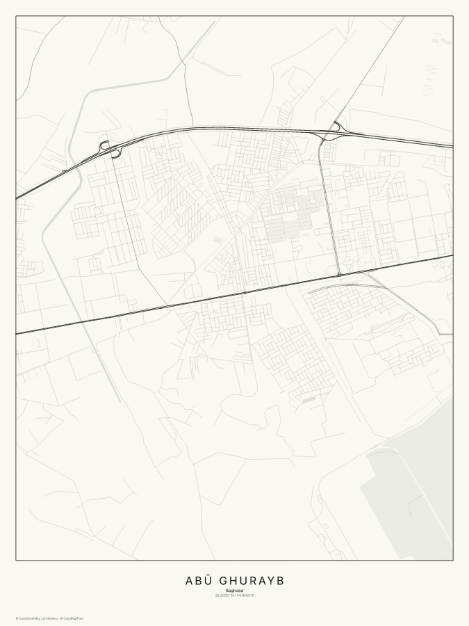 Abū Ghurayb map poster, classic style