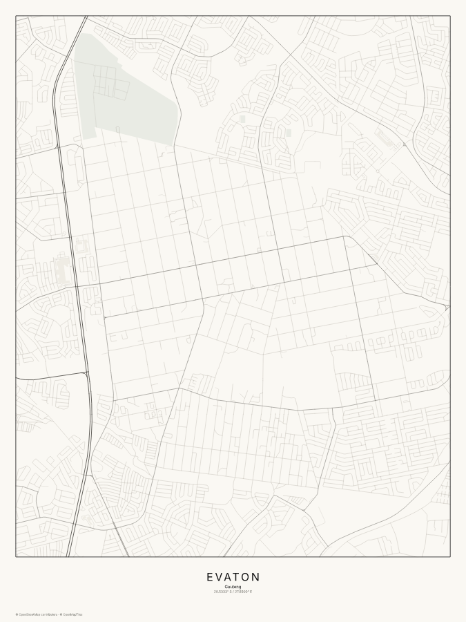 Evaton map poster, classic style