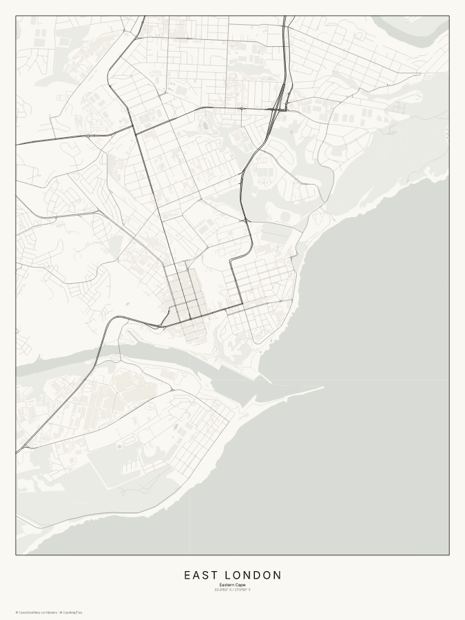 East London map poster, classic style