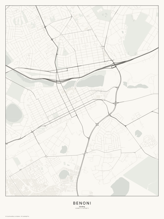 Benoni map poster, classic style