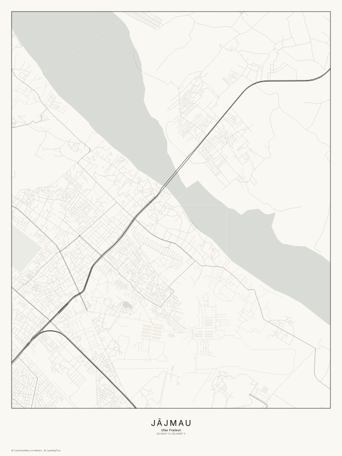 Jājmau map poster, classic style