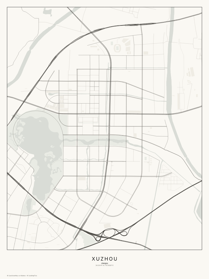 Xuzhou map poster, classic style
