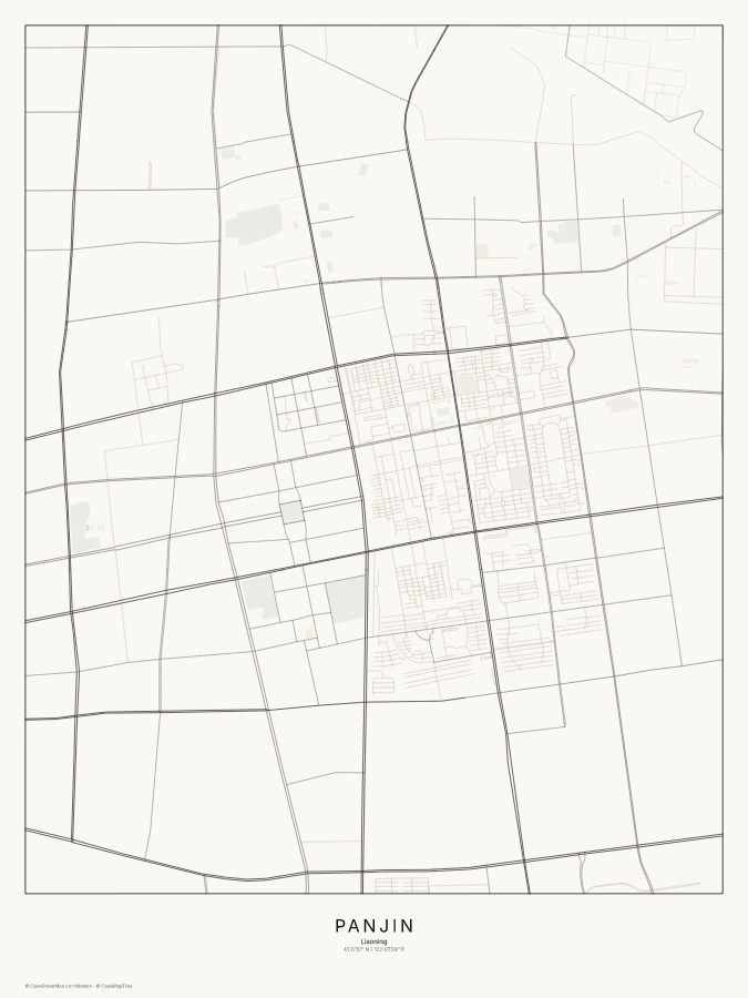 Panjin map poster, classic style