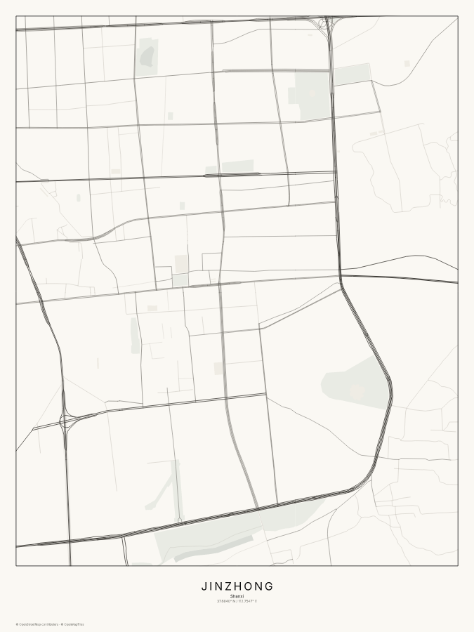 Jinzhong map poster, classic style