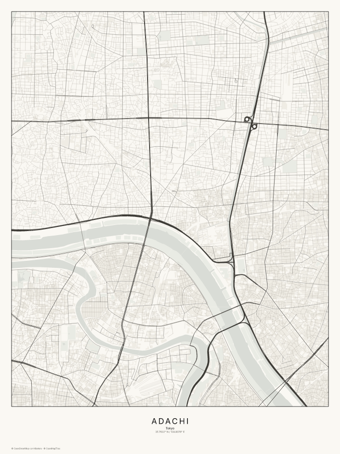Adachi map poster, classic style