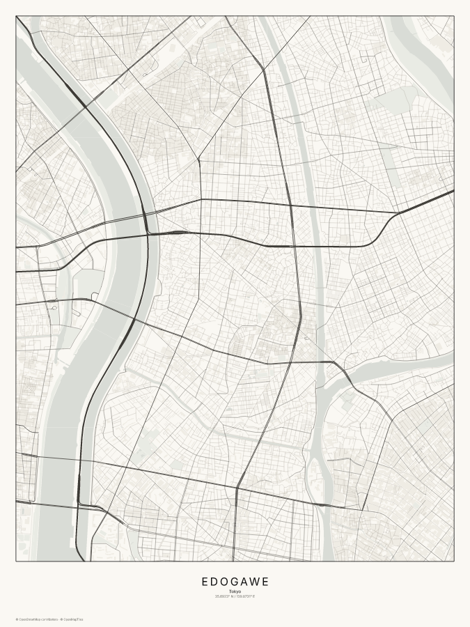 Edogawe map poster, classic style