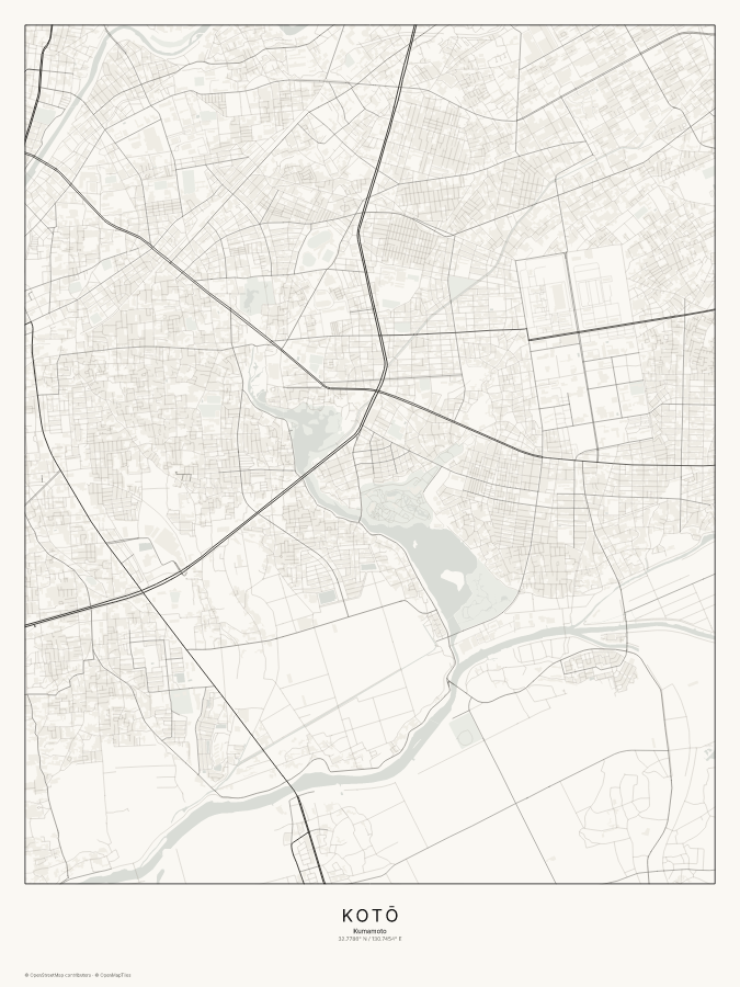 Kotō map poster, classic style