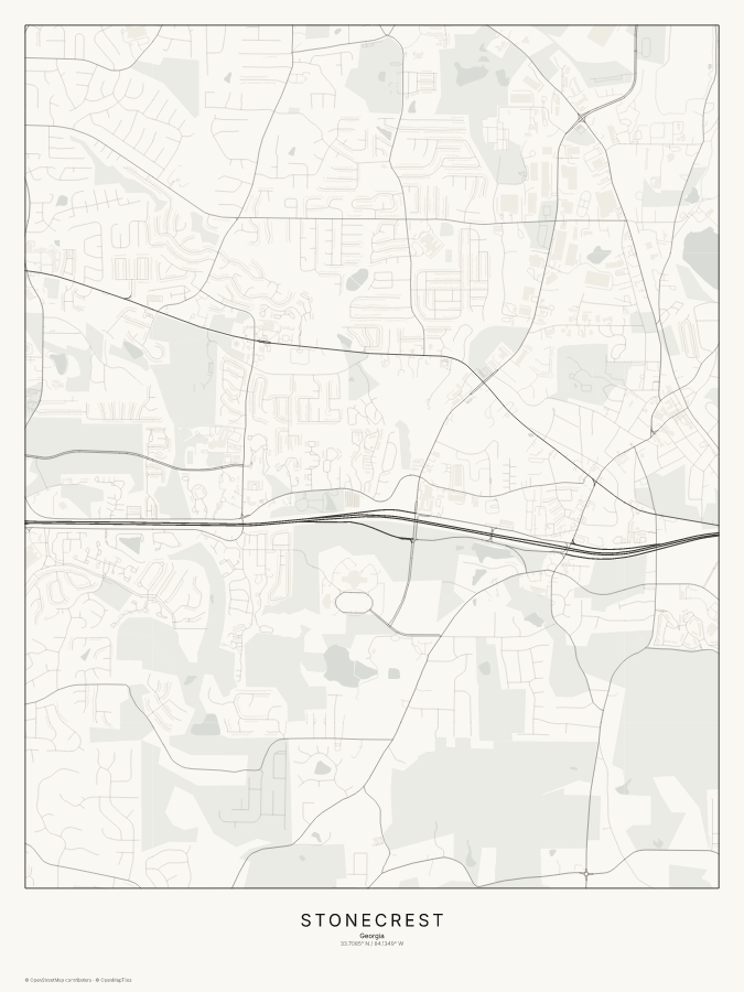 Stonecrest map poster, classic style