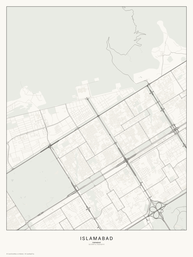 Islamabad map poster, classic style