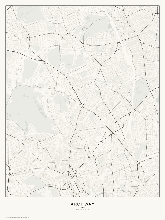 Archway map poster, classic style