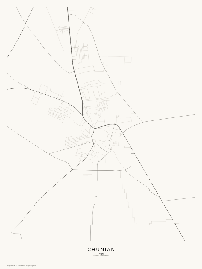 Chunian map poster, classic style