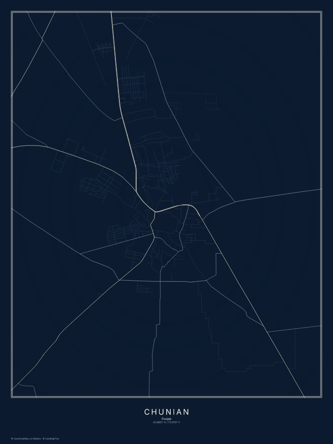 Chunian map poster, midnight style