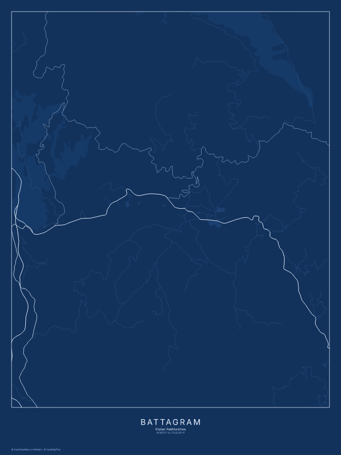 Battagram map poster, blueprint style