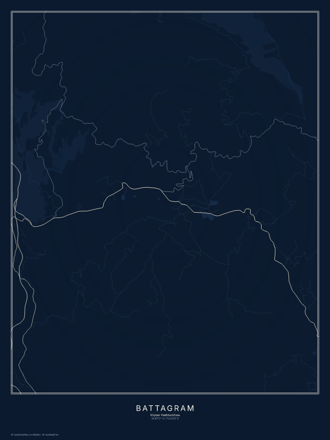 Battagram map poster, midnight style