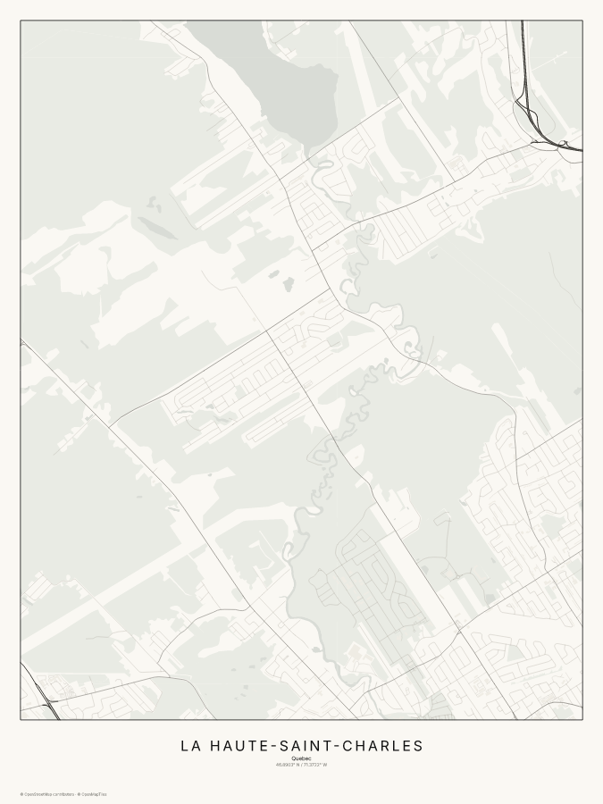 La Haute-Saint-Charles map poster, classic style