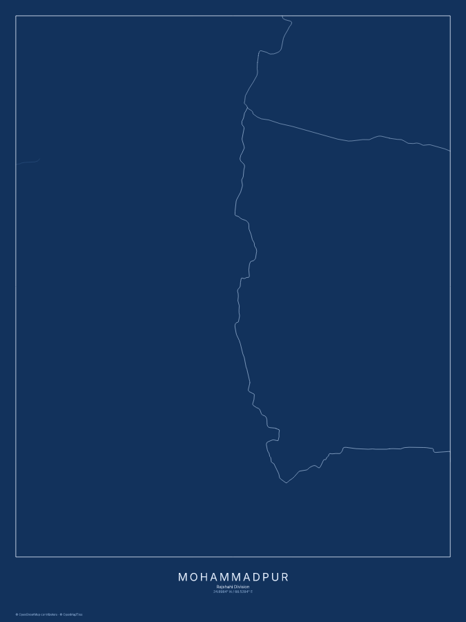Mohammadpur map poster, blueprint style
