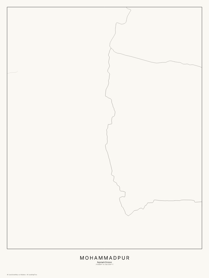 Mohammadpur map poster, classic style