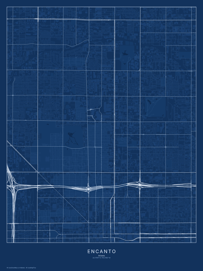 Encanto map poster, blueprint style