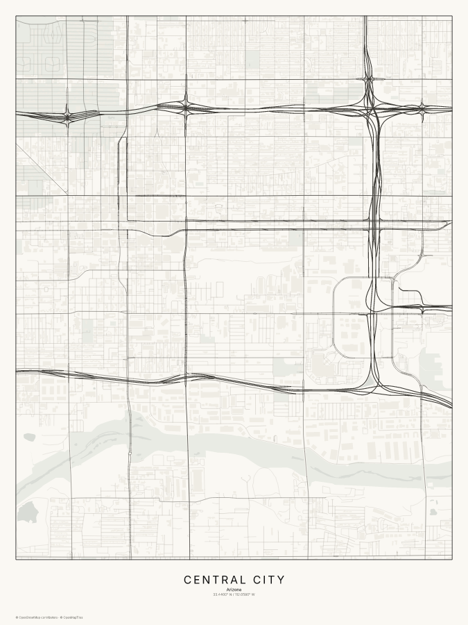 Central City map poster, classic style