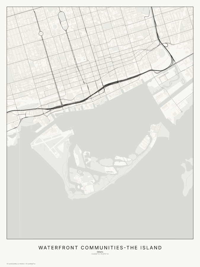 Waterfront Communities-The Island map poster, classic style