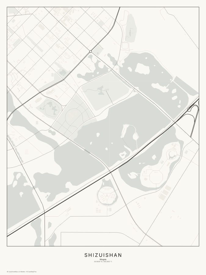 Shizuishan map poster, classic style