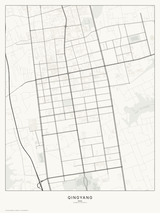 Qingyang map poster, classic style