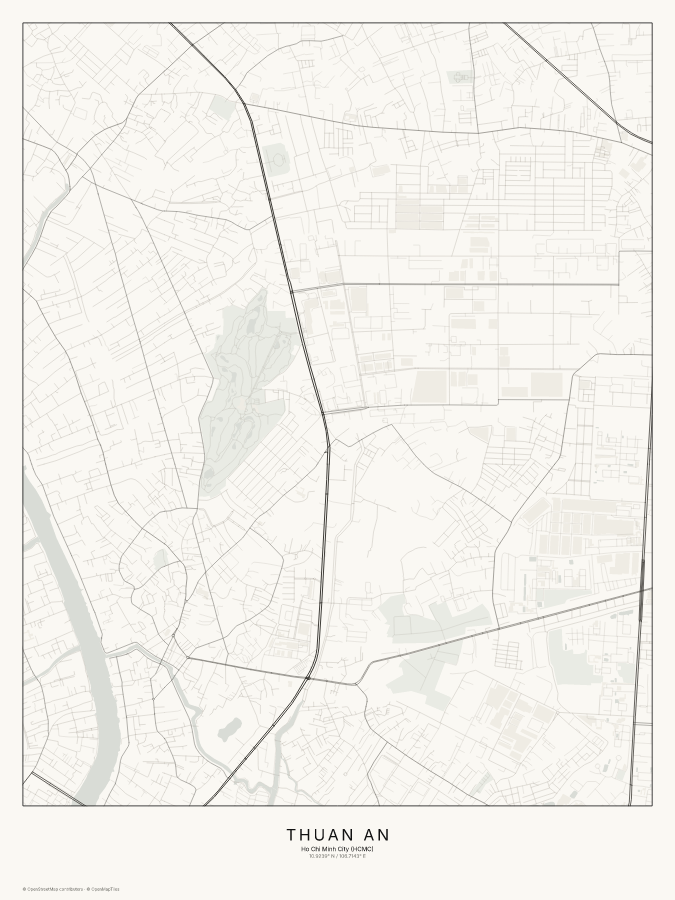 Thuận An map poster, classic style