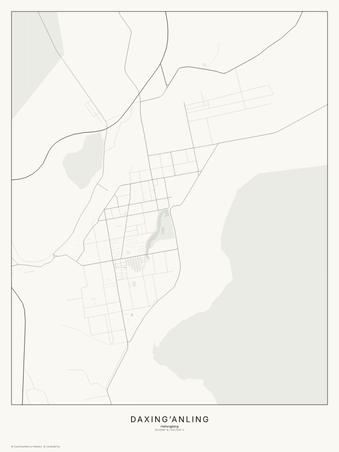 Daxing’anling map poster, classic style