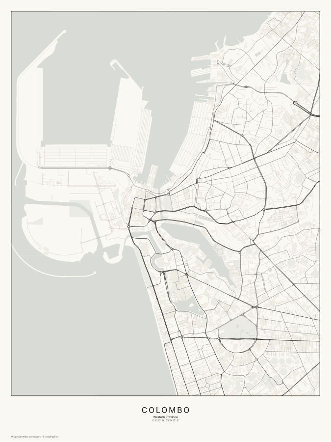 Colombo map poster, classic style