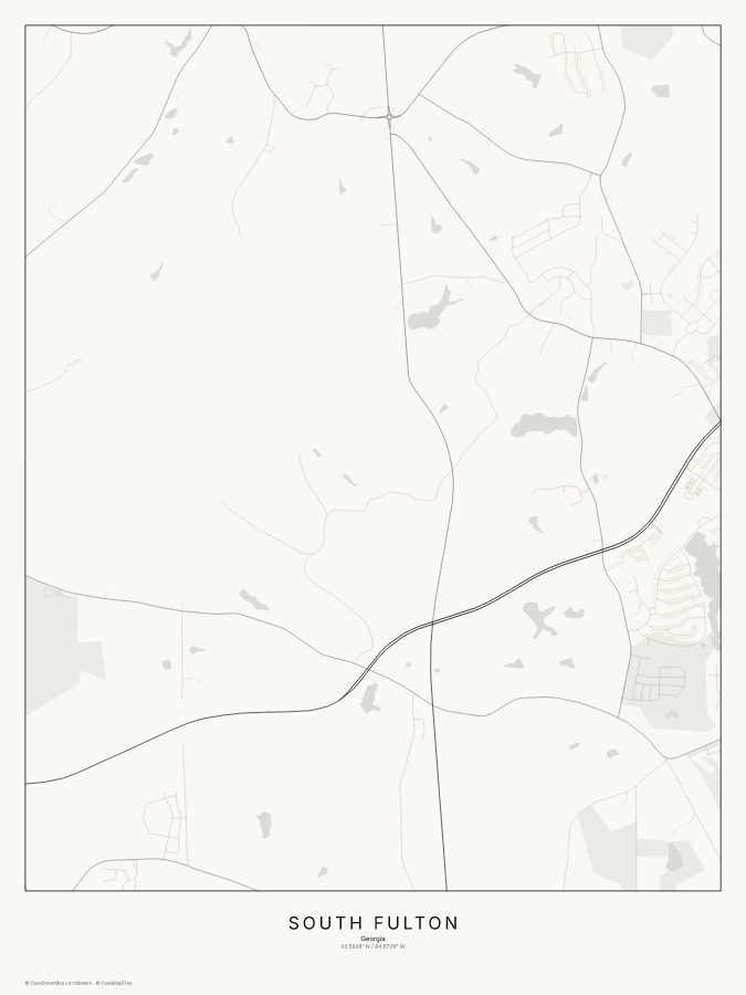 South Fulton map poster, classic style