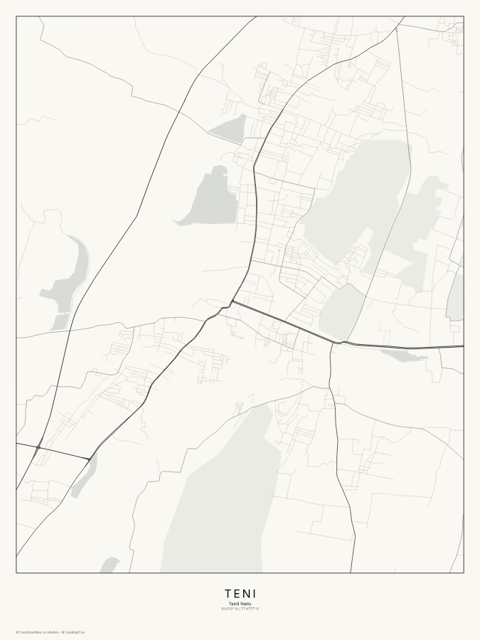 Teni map poster, classic style