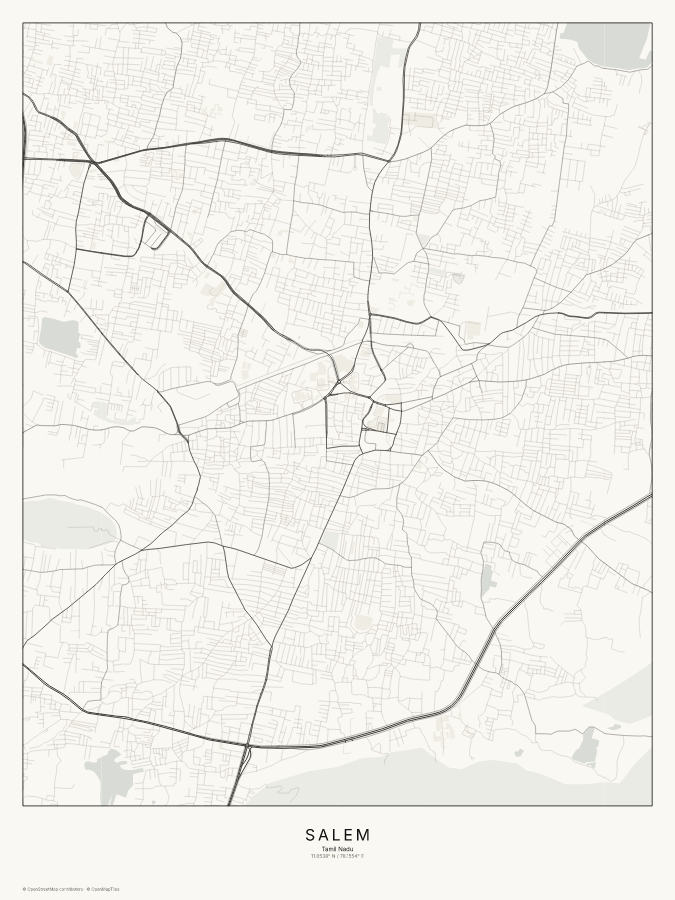Salem map poster, classic style