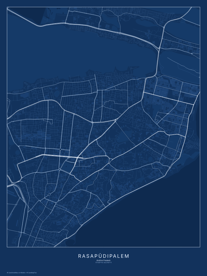 Rasapūdipalem map poster, blueprint style