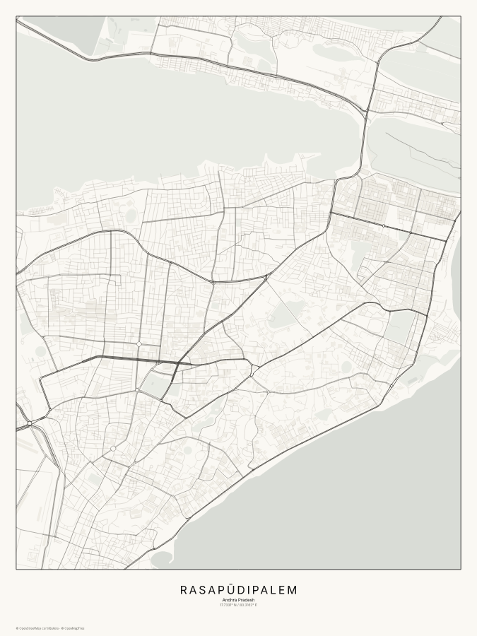 Rasapūdipalem map poster, classic style