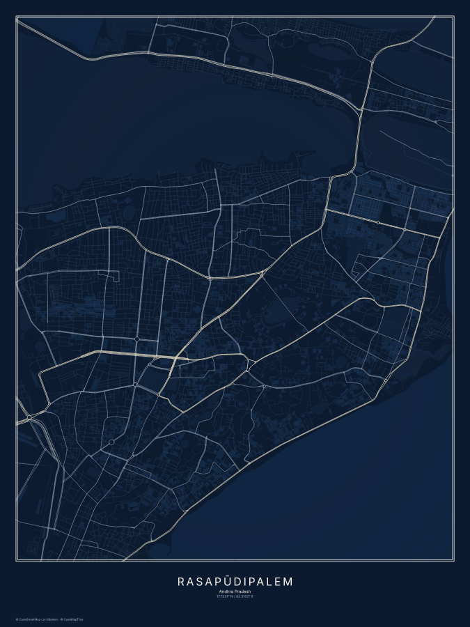 Rasapūdipalem map poster, midnight style