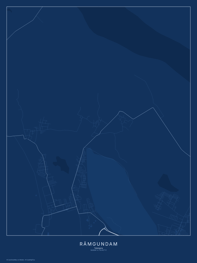 Rāmgundam map poster, blueprint style