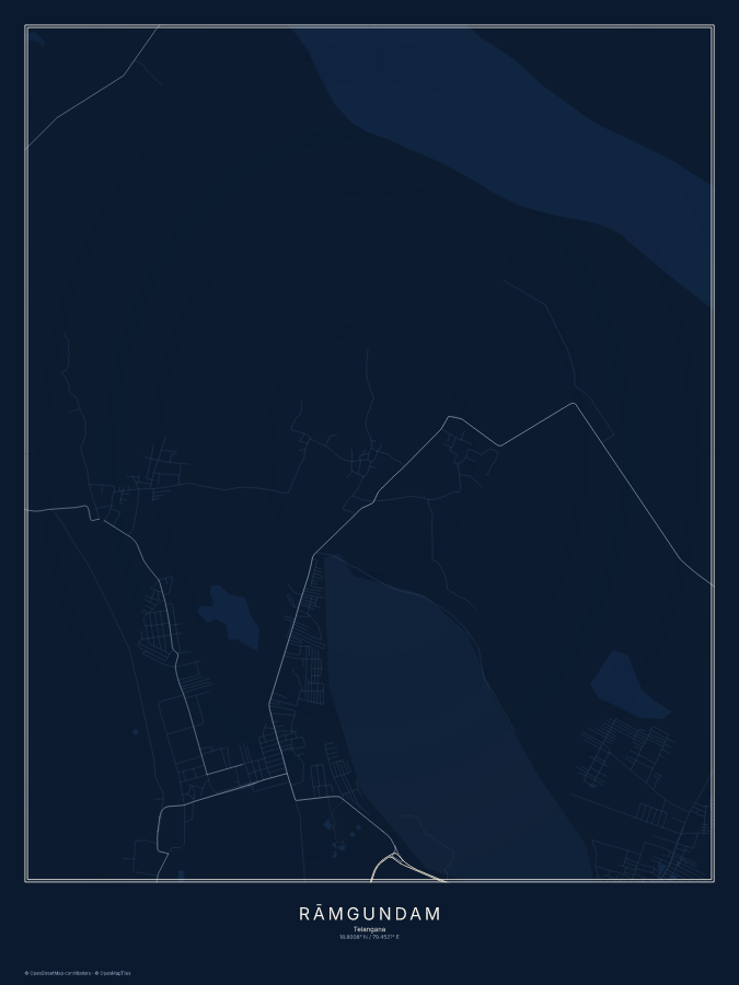 Rāmgundam map poster, midnight style