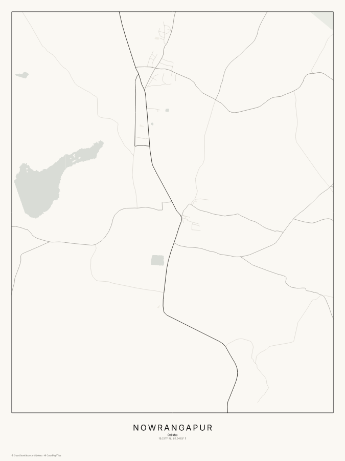 Nowrangapur map poster, classic style