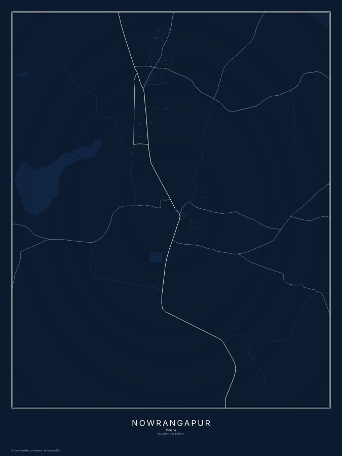 Nowrangapur map poster, midnight style