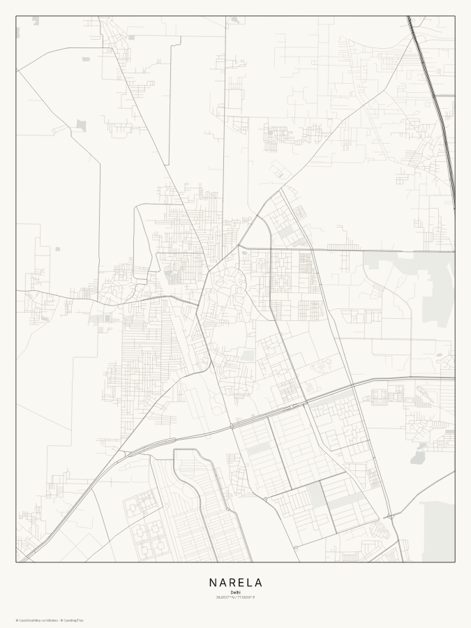 Narela map poster, classic style