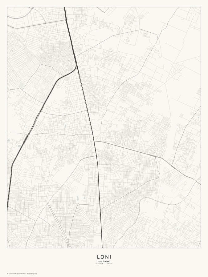 Loni map poster, classic style
