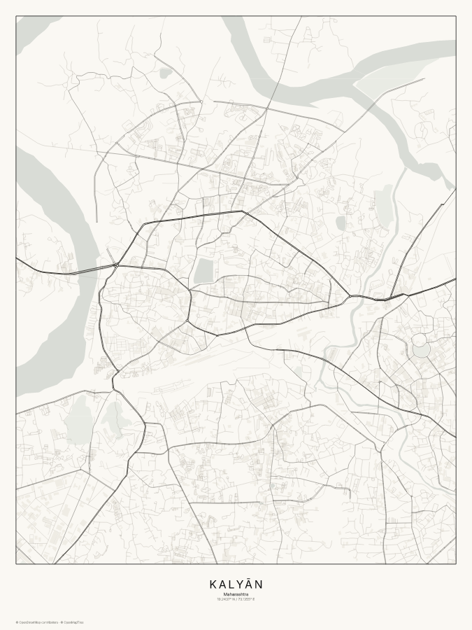 Kalyān map poster, classic style