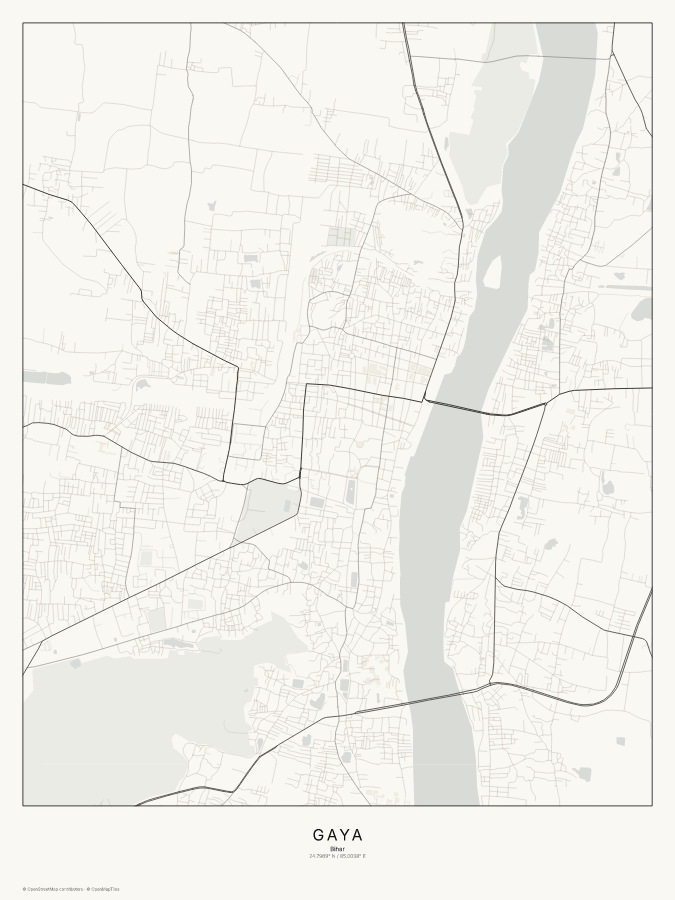 Gaya map poster, classic style