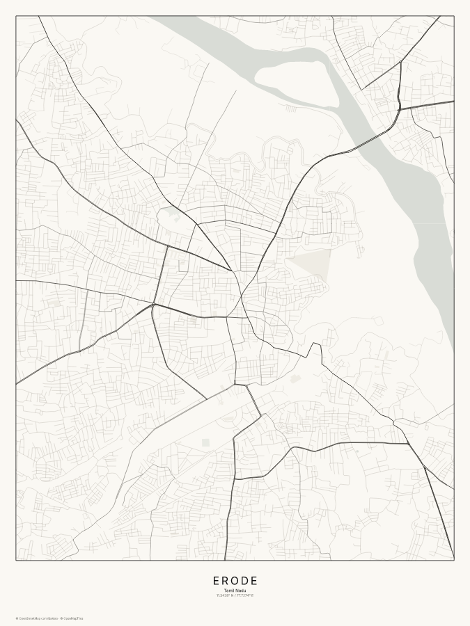 Erode map poster, classic style