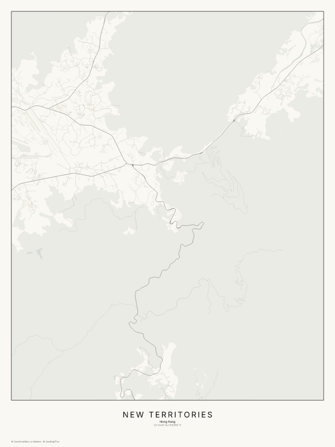 New Territories map poster, classic style