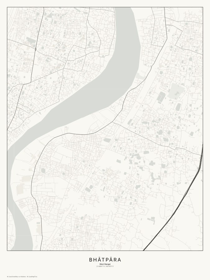 Bhātpāra map poster, classic style