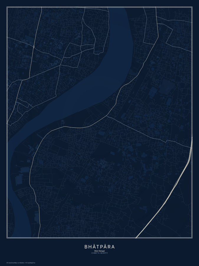 Bhātpāra map poster, midnight style