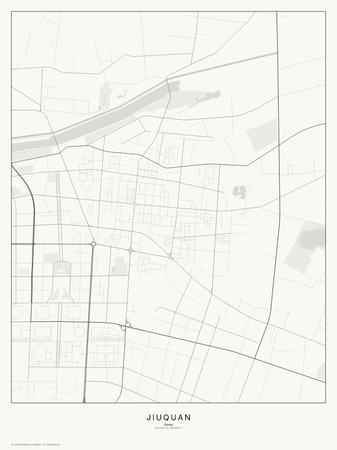 Jiuquan map poster, classic style