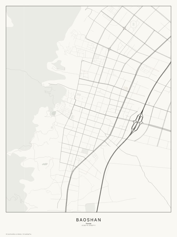Baoshan map poster, classic style