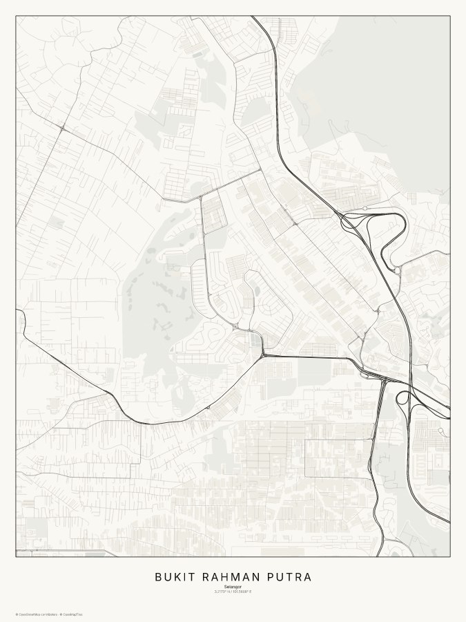 Bukit Rahman Putra map poster, classic style